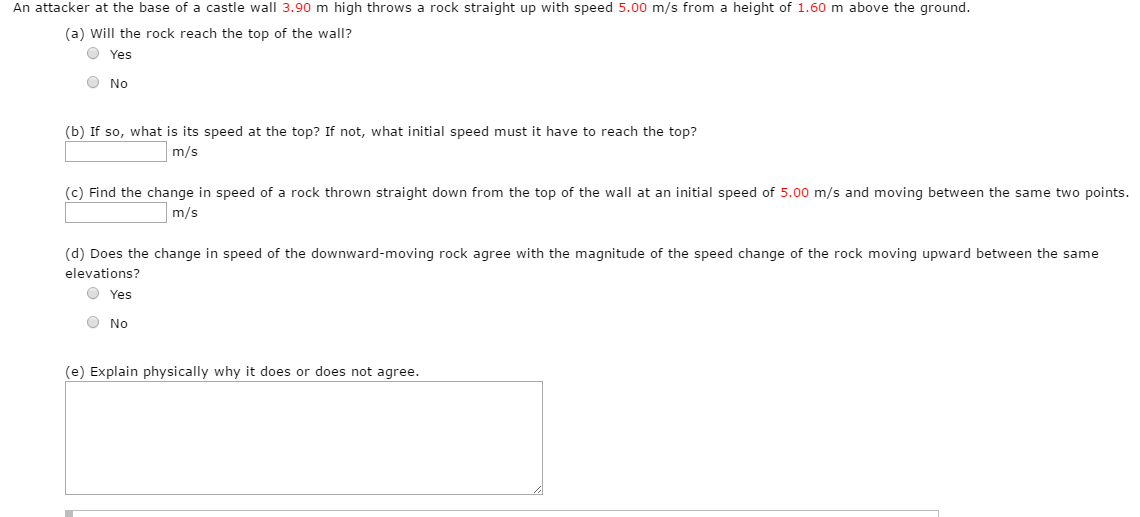 Solved An attacker at the base of a castle wall 3.90 m high