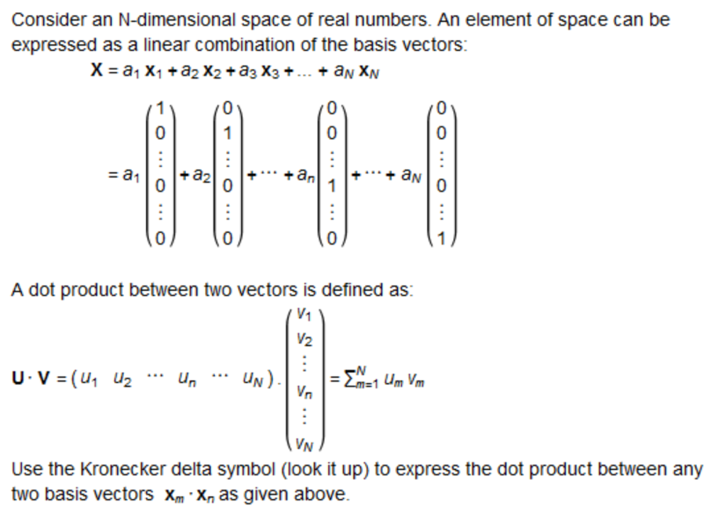 Consider an Ndimensional space of real numbers An