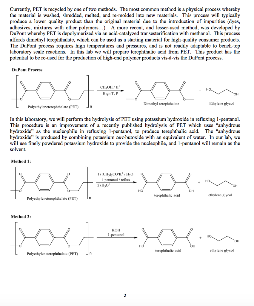 Recycling Plastics Hydrolysis of Polyethylene