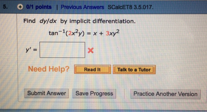 Solved Find dy/dx by implicit differentiation. tan^-1(2x^2y) | Chegg.com