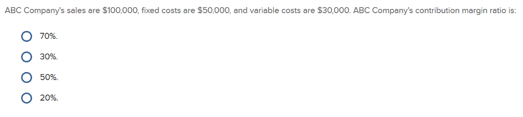 Solved ABC Company's sales are $100,000, fixed costs are | Chegg.com