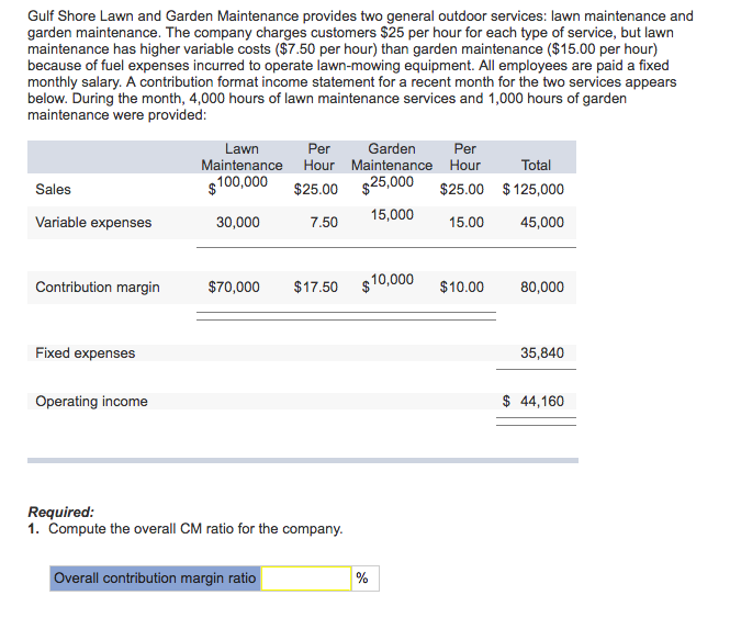 Solved Gulf Shore Lawn and Garden Maintenance provides two