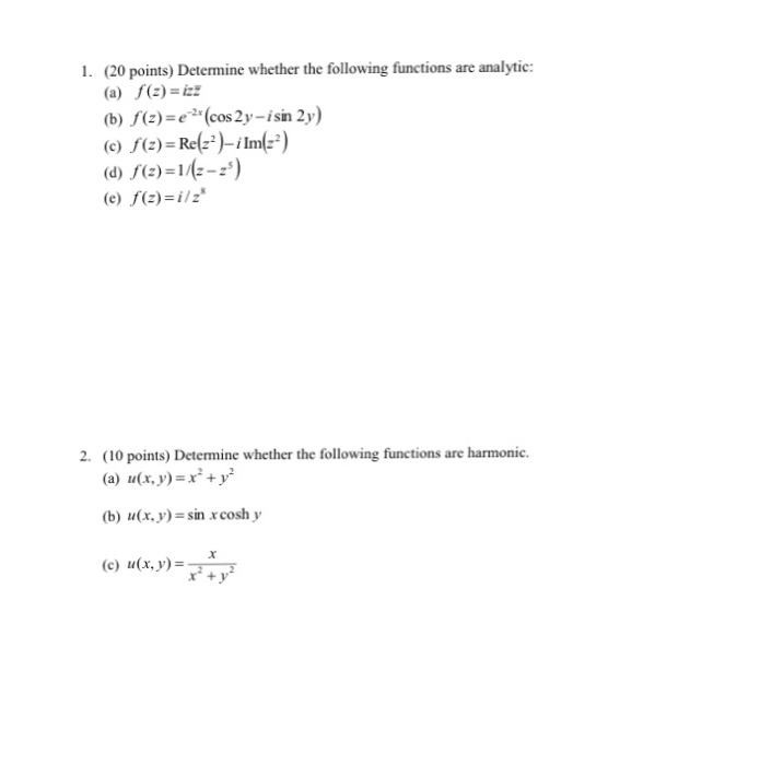 Solved Determine Whether The Following Functions Are 2874