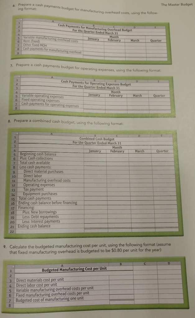 Question & Answer: PROBLEMS Group A Comprehensive budgeting problem ...