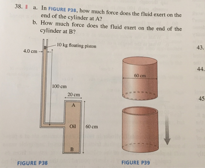 Solved In FIGURE P38, how much force does the fluid exert on