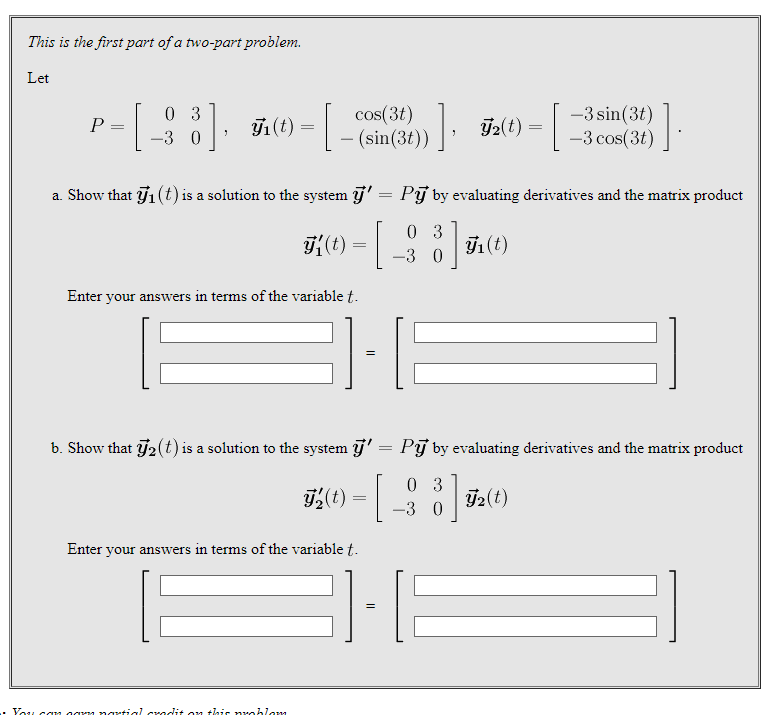 Two Part Problems Solved This is the first part of a two-part problem et | Chegg.com