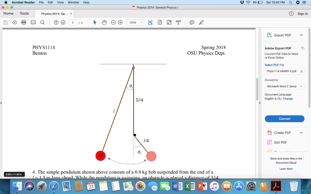 Solved The Simple Pendulum Shown Above Consists Of A 0.8 Kg | Chegg.com