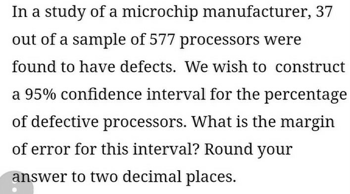 Solved In a study of a microchip manufacturer, 37 out of a | Chegg.com