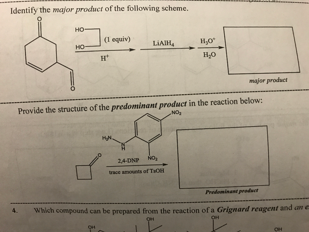 Solved Identify The Major Product Of The Following Scheme. | Chegg.com