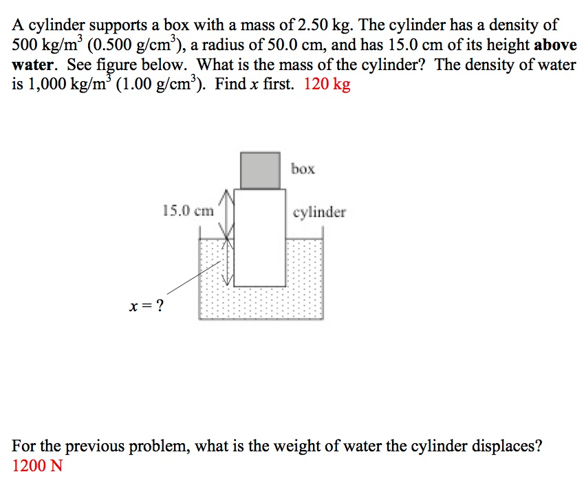 A Solid Cylinder Of Mass 50 Kg Solved A cylinder supports a box with a mass of 2.50 kg. The | Chegg.com