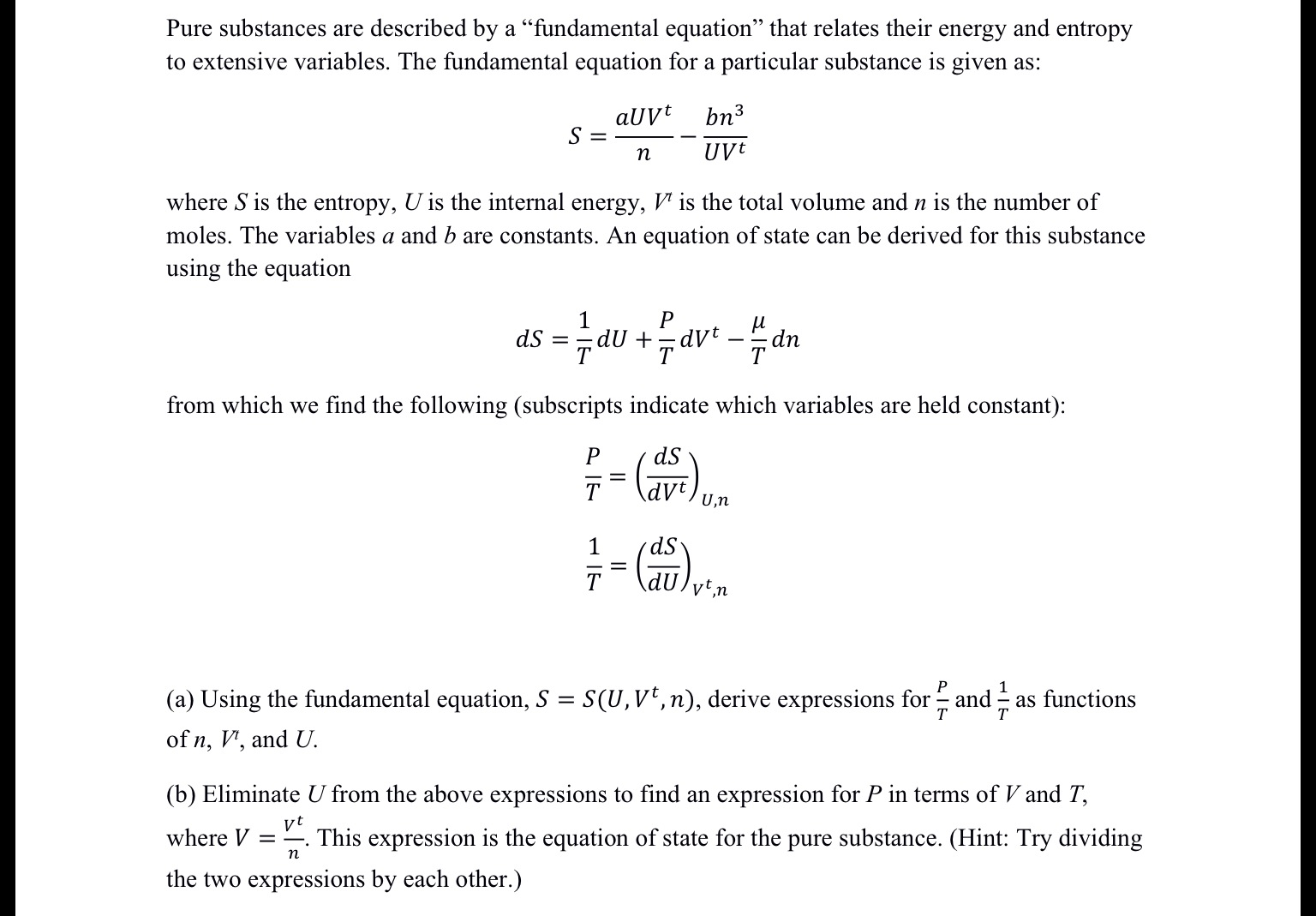 Solved Pure substances are described by a fundamental | Chegg.com