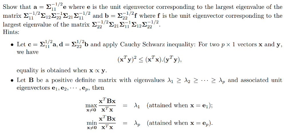 1. (10 marks) The first canonical variates pair (u, | Chegg.com