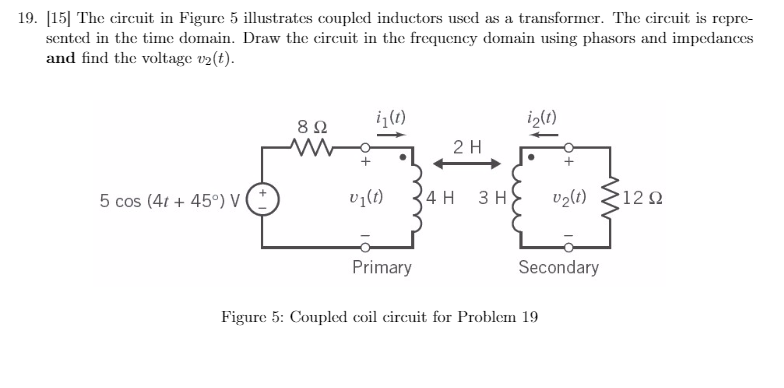 Solved Draw the circuit in the frequency domain using | Chegg.com