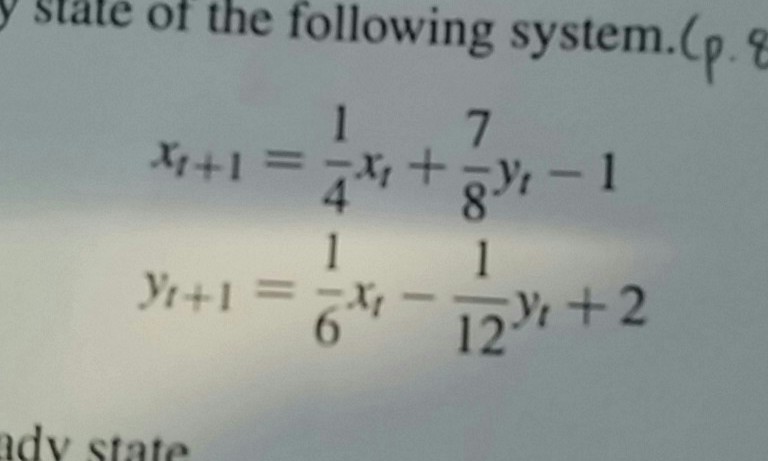 Solved Find the steady state and check the stability of that | Chegg.com