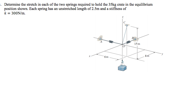 Solved Determine the stretch in each of the two springs | Chegg.com