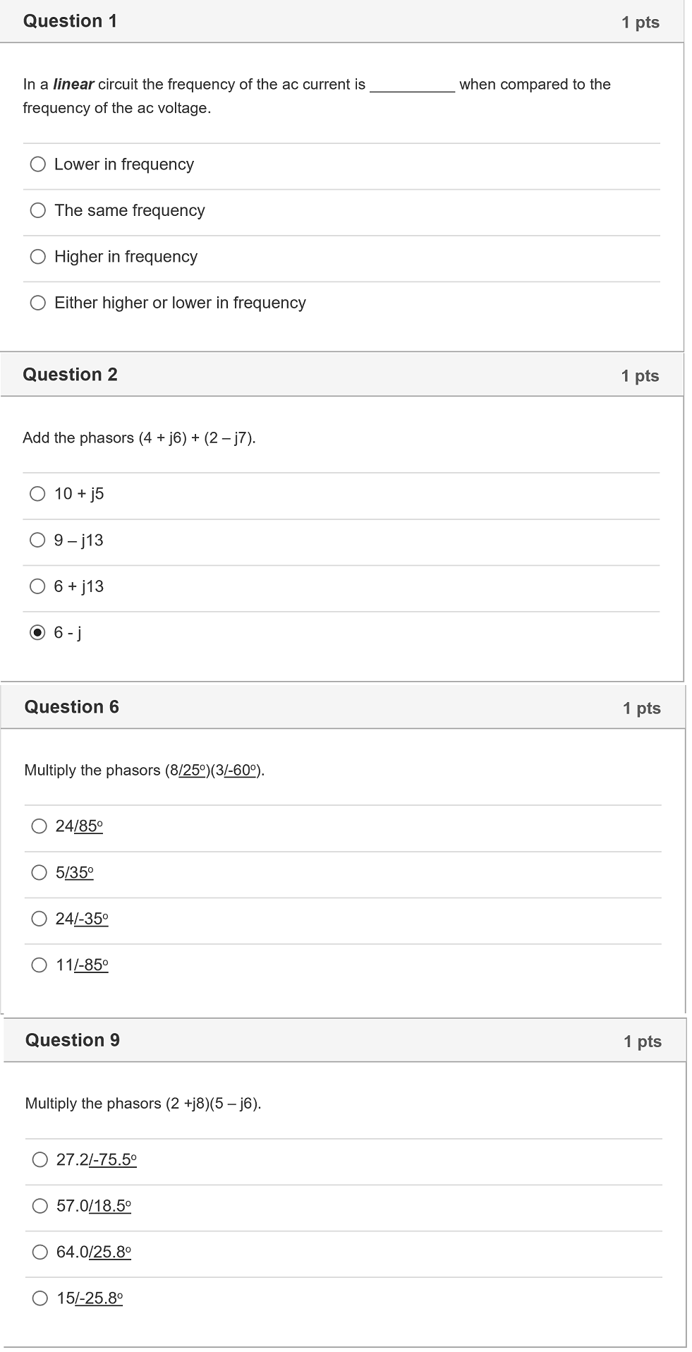 Solved In a linear circuit the frequency of the ac current | Chegg.com