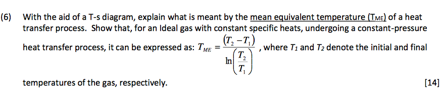 Solved (6) With the aid of a T-s diagram, explain what is | Chegg.com