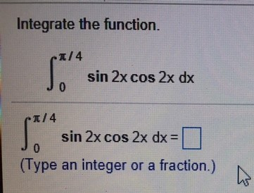 integrate cos 2 x dx from 0 to pi 4