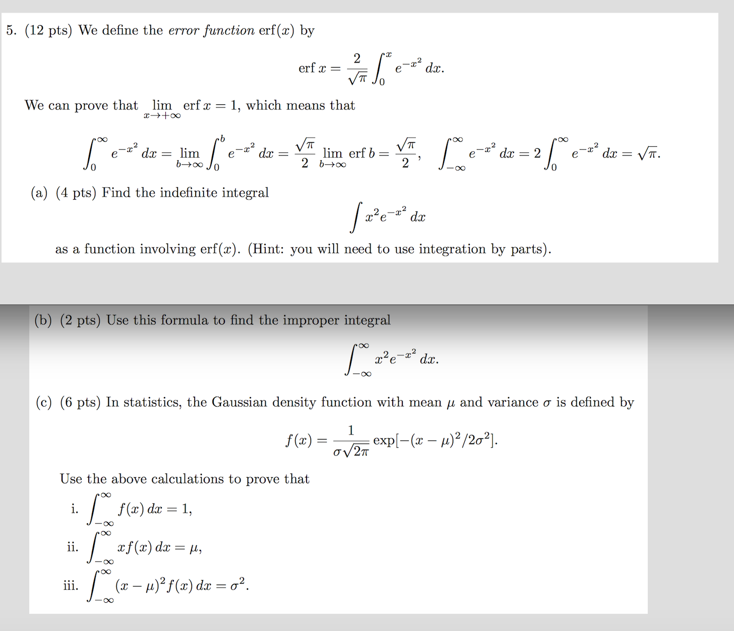 Solved We define the error function erf(x) by We can prove