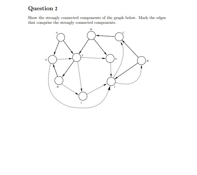 Solved Question 2 Show the strongly connected components of
