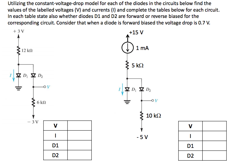 Solved Utilizing the constantvoltagedrop model for each of