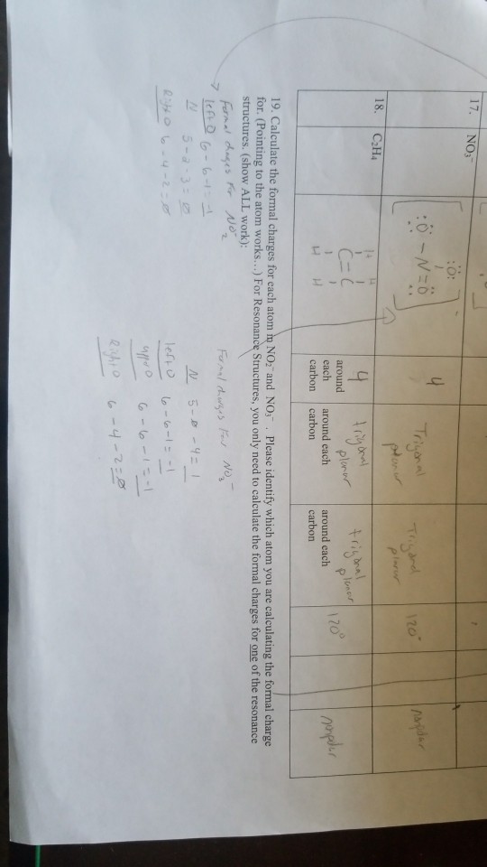 Solved 17. NOs 18. C2H4 around each around each carbon Chegg