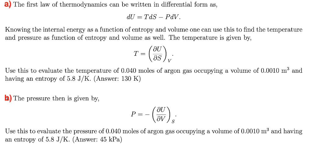 First Law Of Thermodynamics Differential Form