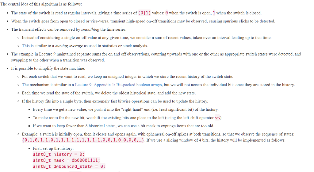Non blocking Switch Debounce Question Implement Chegg Non blocking switch debounce question implement chegg