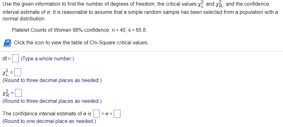 calculating degrees of freedom for 95% confidence