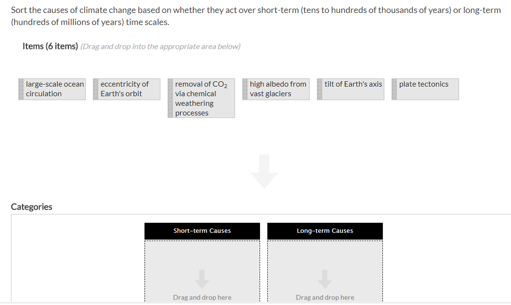 Solved Sort the causes of climate change based on whether | Chegg.com