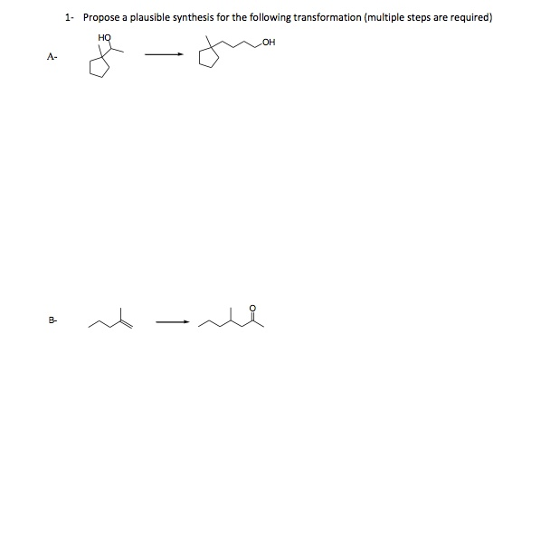 Solved Propose a plausible synthesis for the following | Chegg.com
