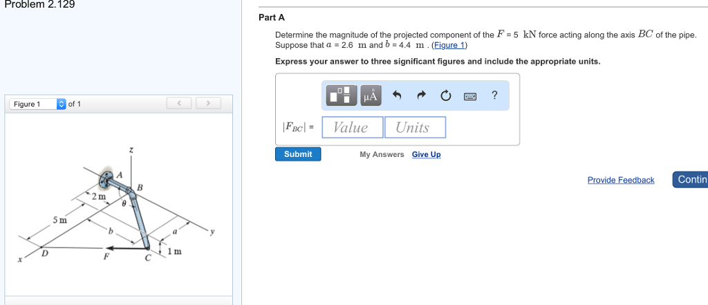 Solved Determine the magnitude of the projected component | Chegg.com