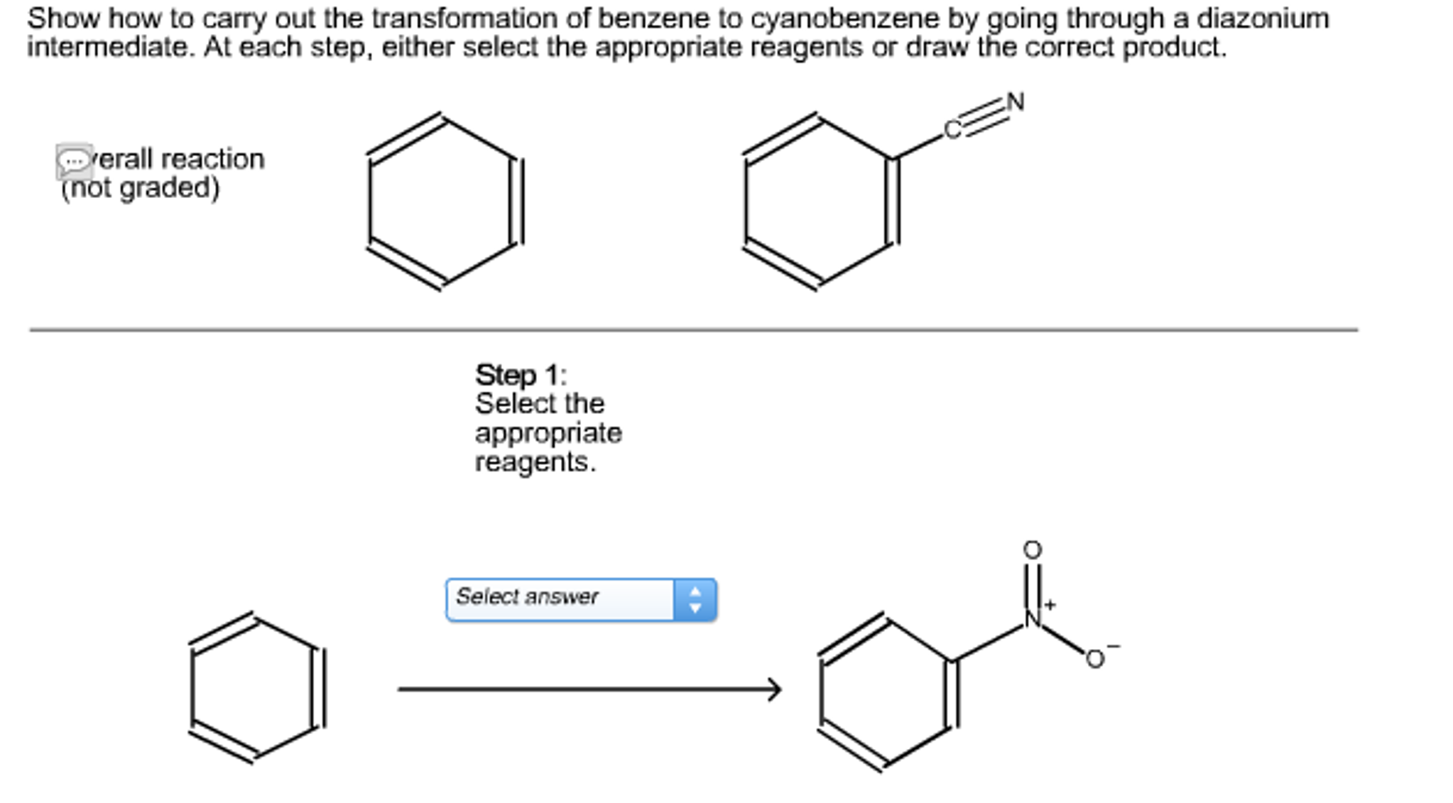 Solved Show how to carry out the transformation of benzene | Chegg.com