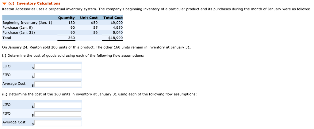 Solved Keaton Accessories uses a perpetual inventory system. | Chegg.com