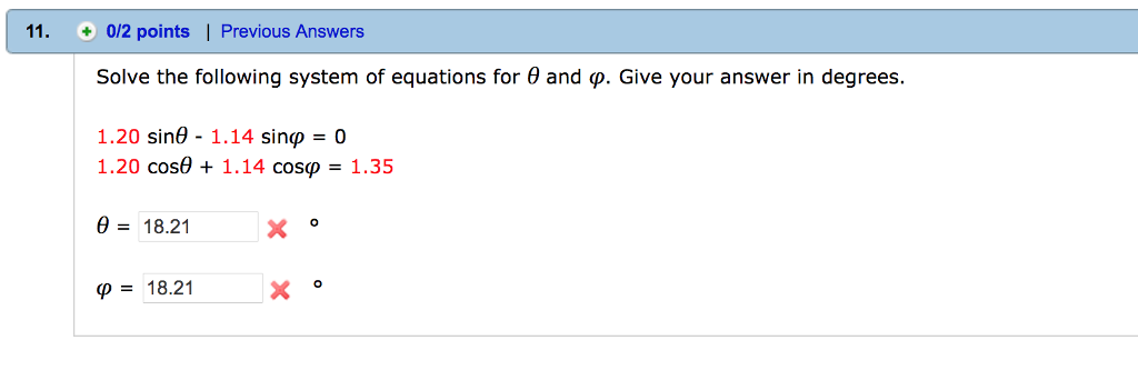 Solved Solve the following system of equations for theta and | Chegg.com