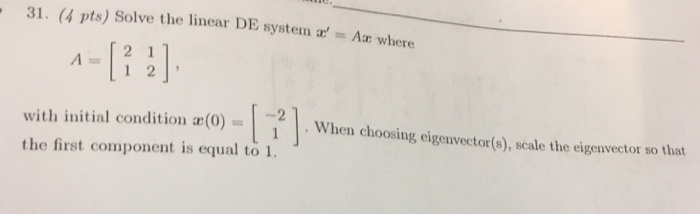 Solved Solve the linear DE system x' = Ax where A = [2 1 1 | Chegg.com