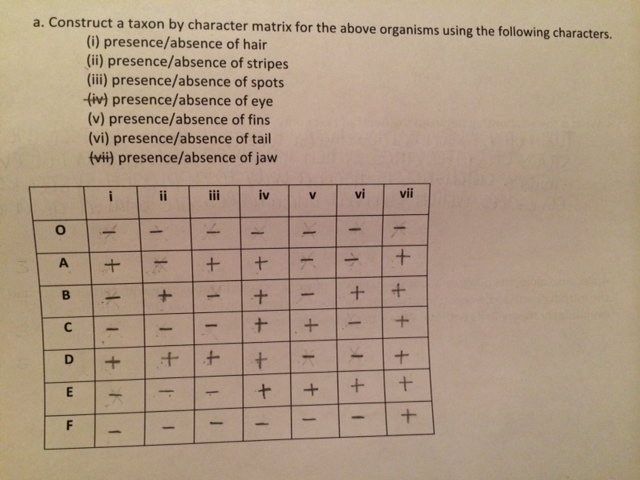 Character Matrix Insect Construct a taxon by character matrix for the above | Chegg.com