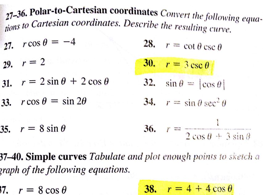 Solved polar to Cartesian coordinates Convert the following