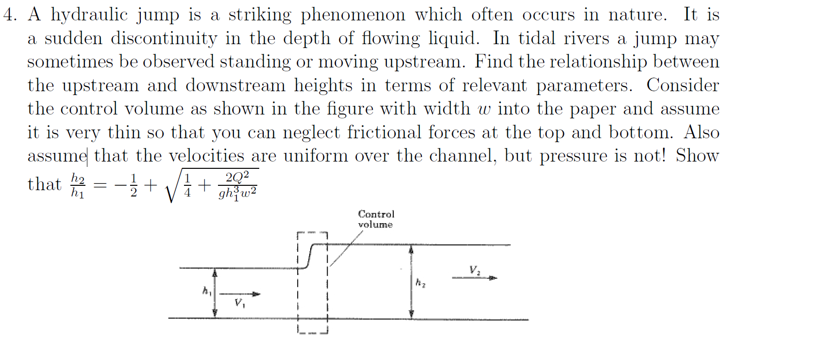 A hydraulic jump is a striking phenomenon which often
