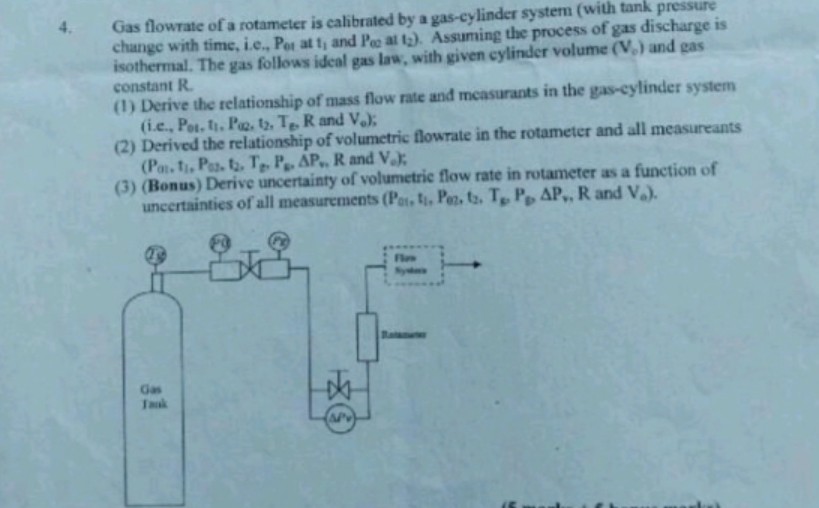 Solved 4. Gas flowrate of a rotameter is calibrated by a