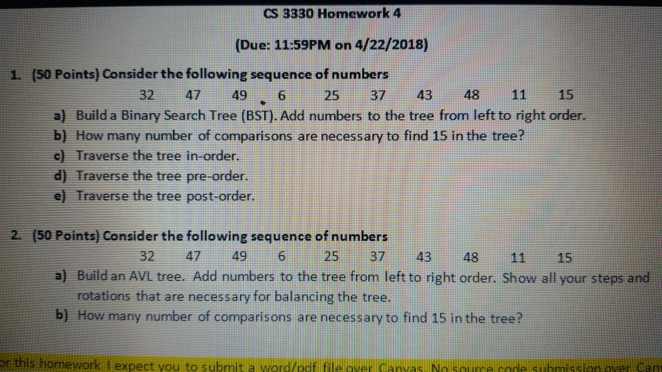 Solved CS 3330 Homework 4 (Due: 11:59PM on 4/22/2018) 1. (50 | Chegg.com