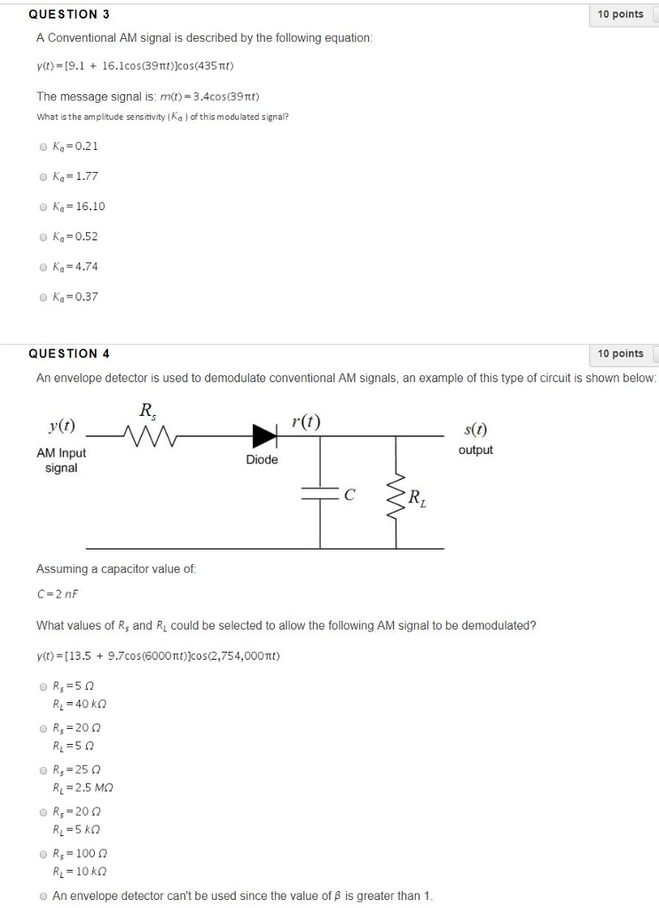 Solved A Conventional AM signal is described by the