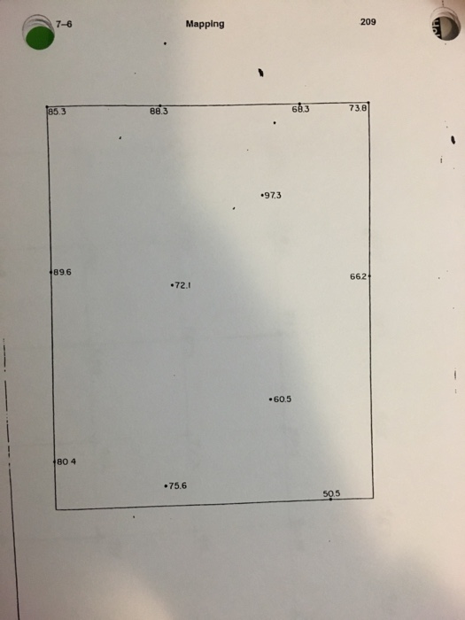 Solved Surveying, draw the contour lines for points: 55, 60, | Chegg.com