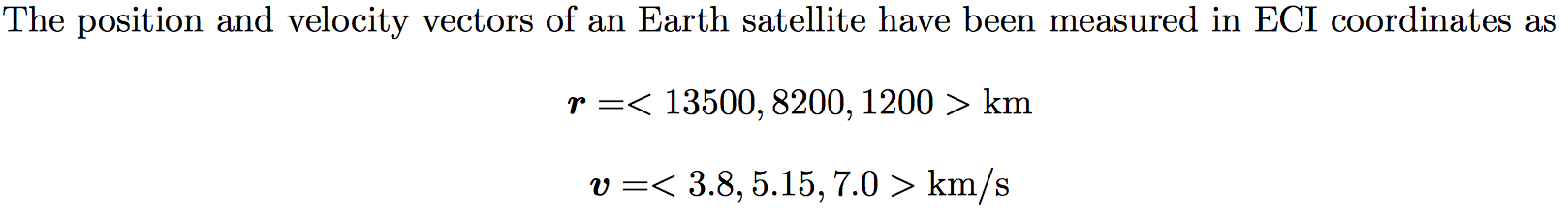 Find The Classical Orbital Elements Of This Orbit. | Chegg.com