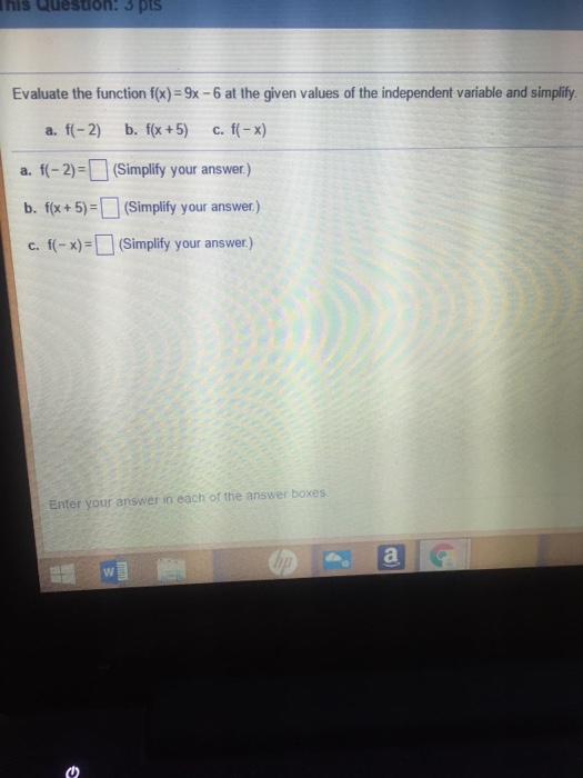 solved-evaluate-the-function-f-x-9x-6-at-the-given-chegg