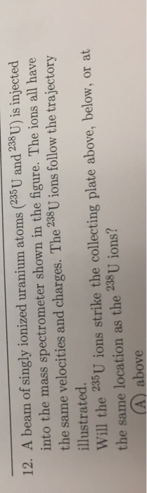 Solved A beam of singly ionized uranium atoms (^235U | Chegg.com