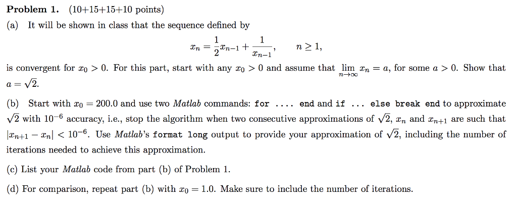 Problem 1. (10+15+15+10 points) (a) It will be shown | Chegg.com