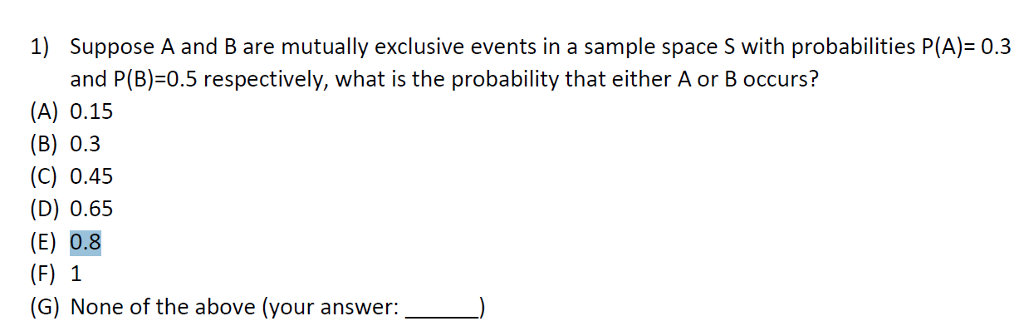 Solved 1) Suppose A And B Are Mutually Exclusive Events In A | Chegg.com