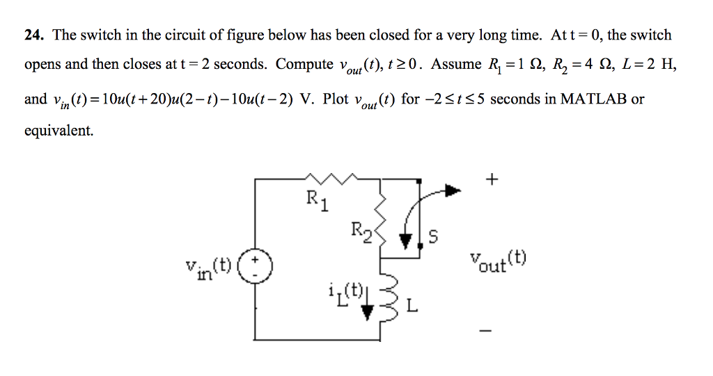 Solved 24, The switch in the circuit of figure below has | Chegg.com