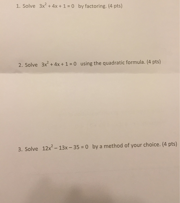 solve x 2 4x 3 0 by factoring